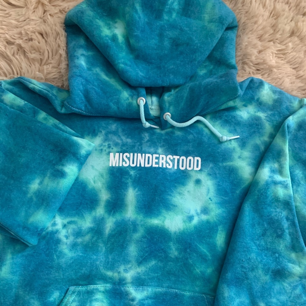 Tie dye blue hoodie.